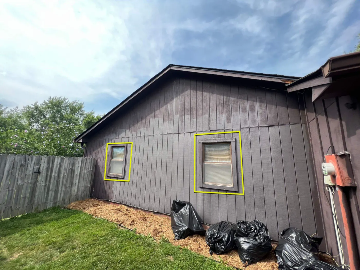 Storm-damaged window documented in Whiteland